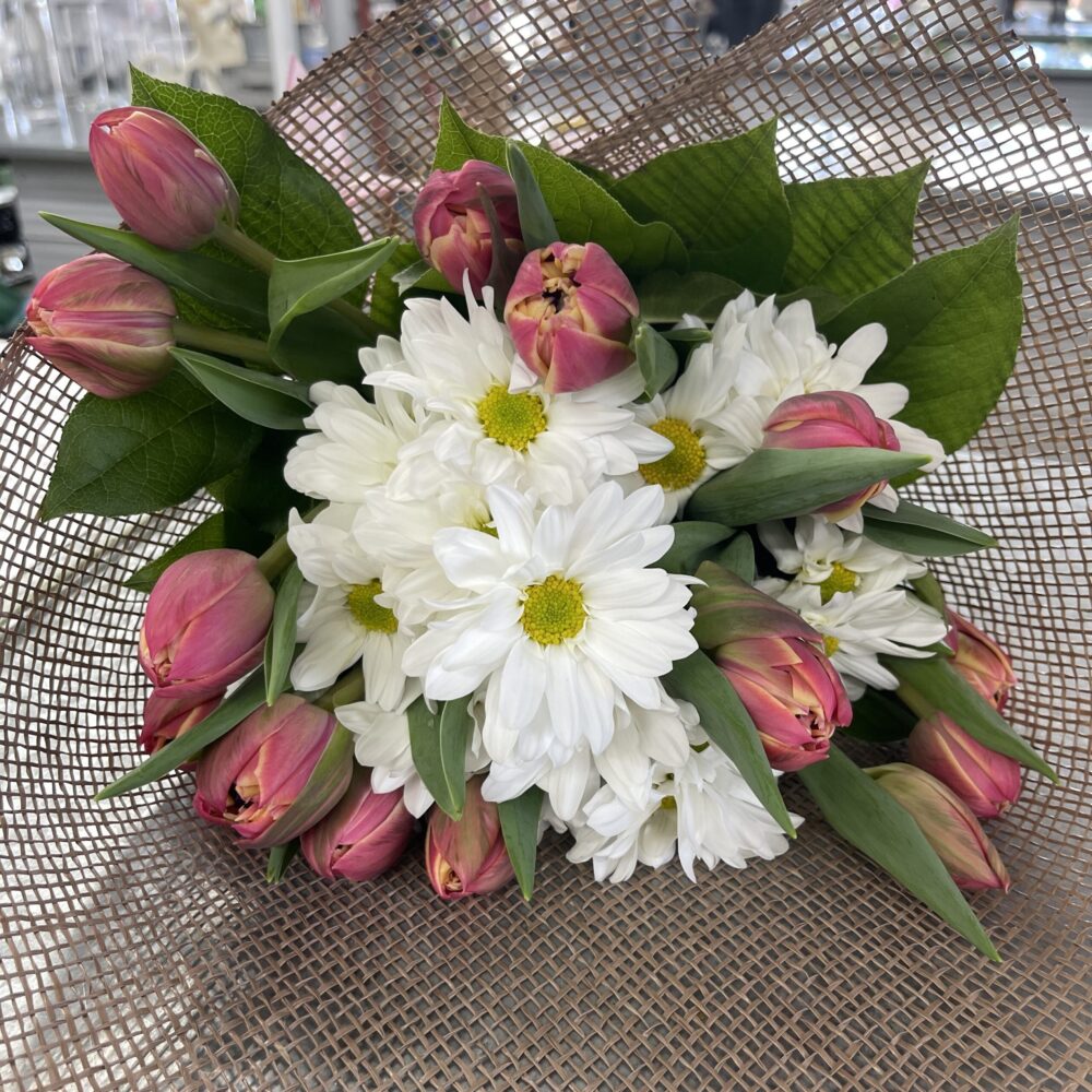 Daisy & Tulip Handtied Bouquet