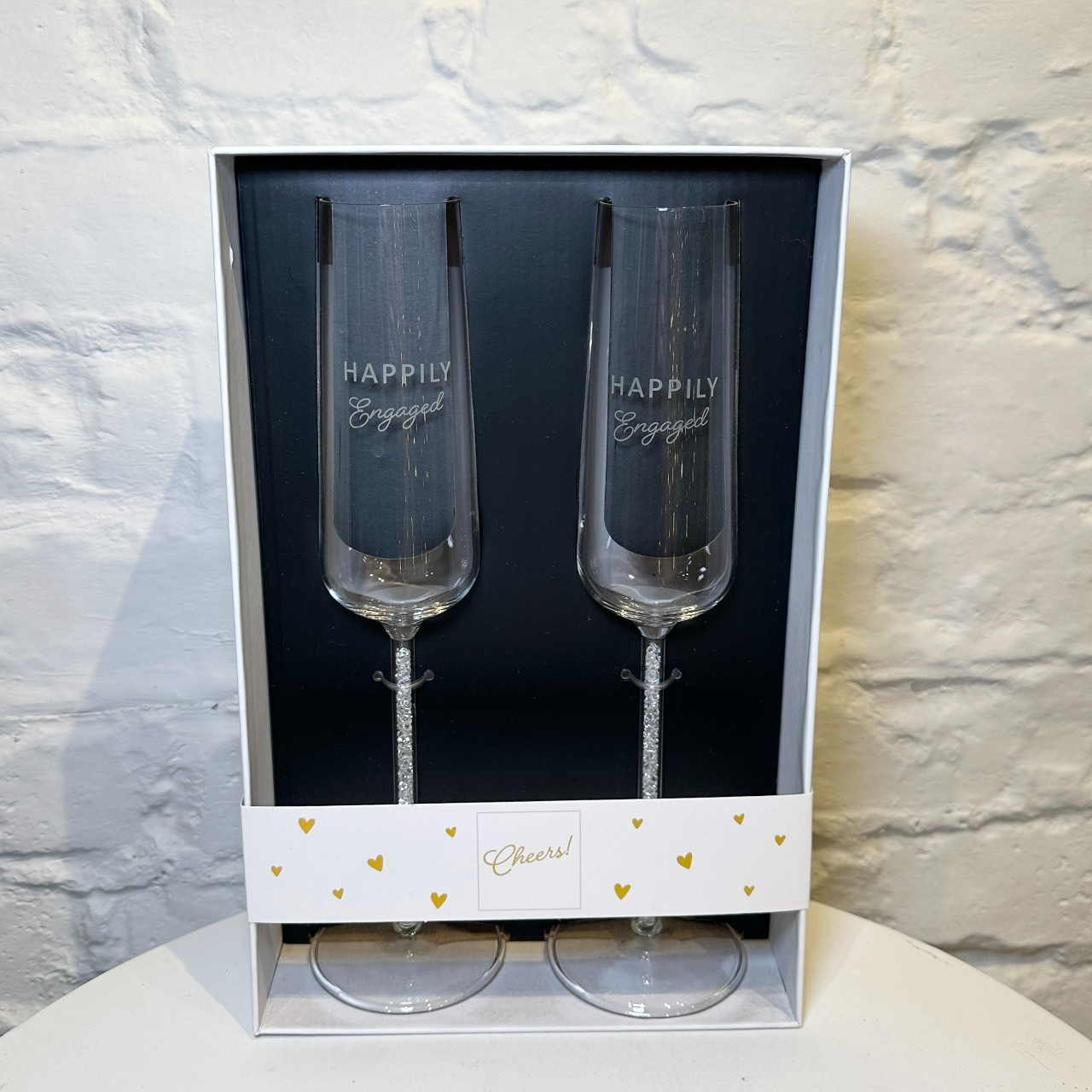 Engagement or bridal gift champagne flutes