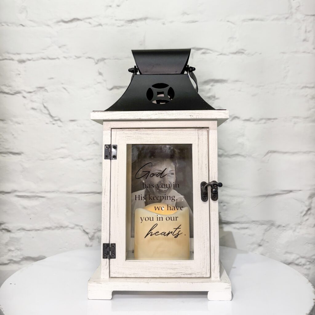 Lantern with picture insert