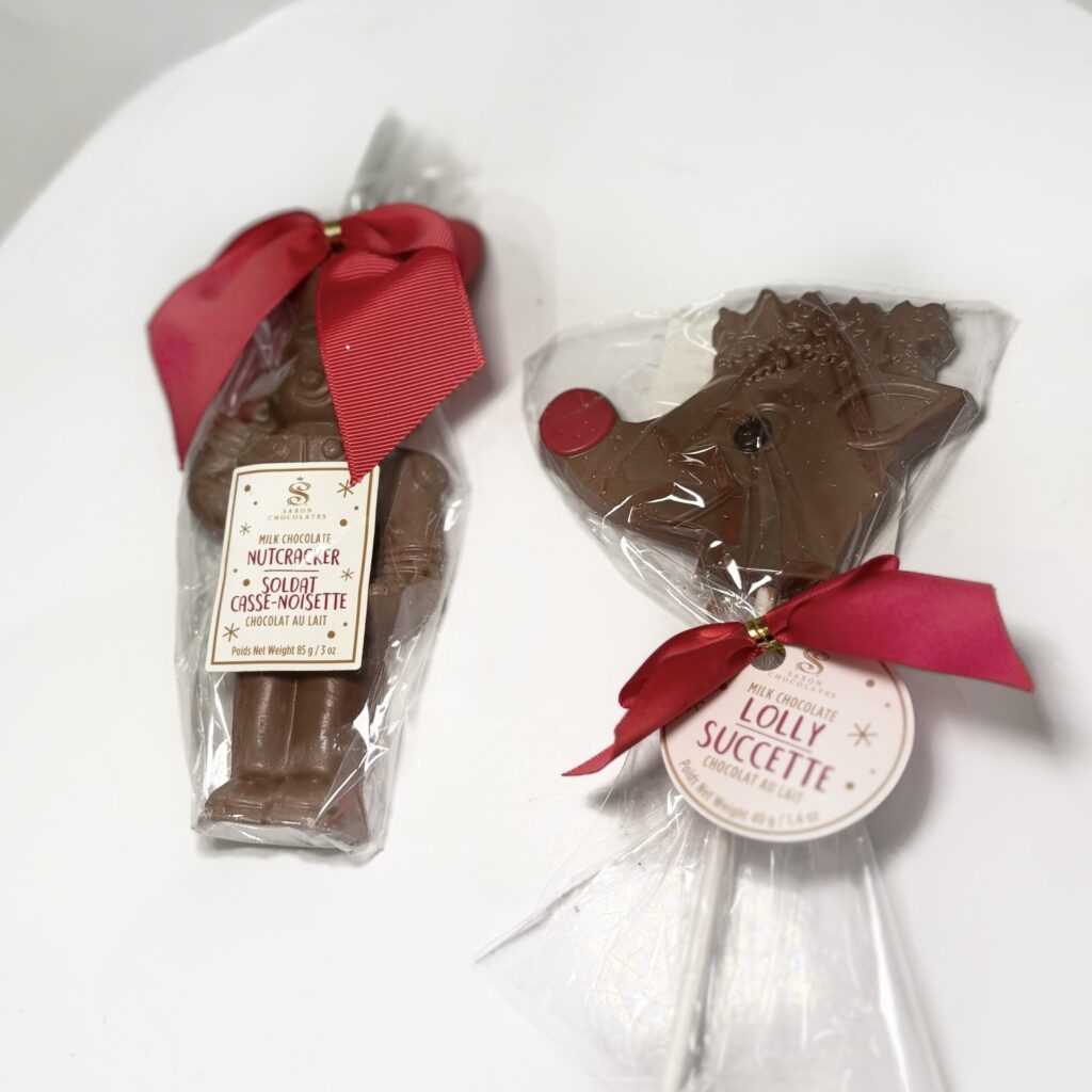 Milk Chocolate Nutcracker Pop, Rudolph Milk Chocolate Lollipop