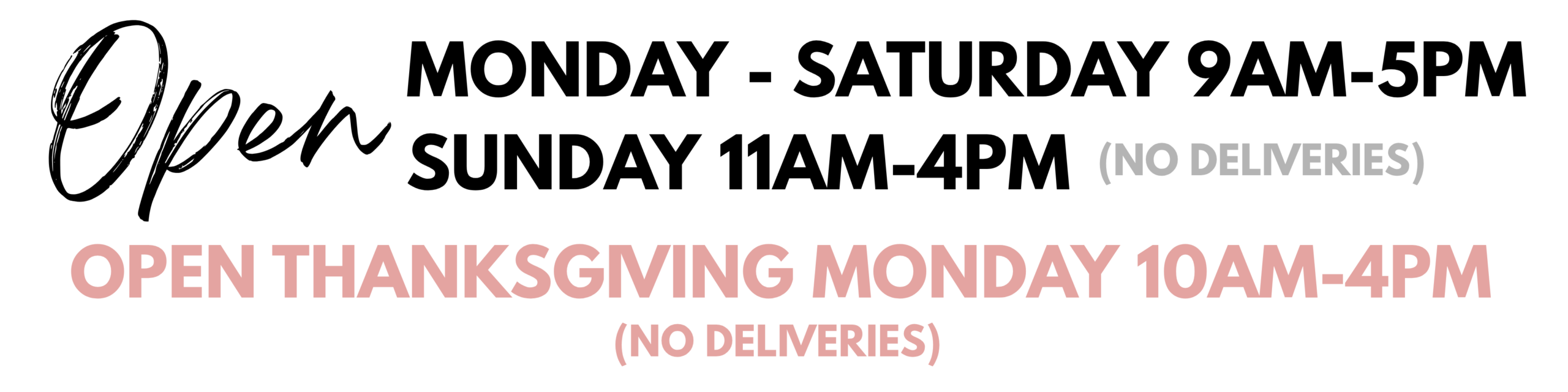 Thanksgiving hours 2026